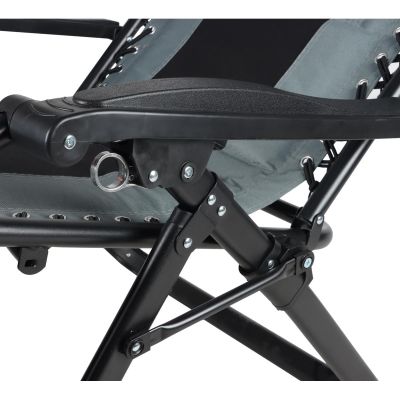 8. LEŻAK OGRODOWY SKŁADANY WIELOFUNKCYJNY 162X52/65X110CM CZARNO SZARY