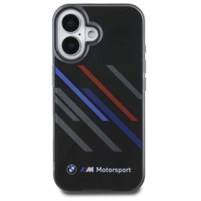 3. Etui BMW Motosport IML Random Stripes na iPhone 16 Plus - czarne
