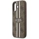 6. Etui Guess 4G Printed Stripes MagSafe na iPhone 17 - brązowe