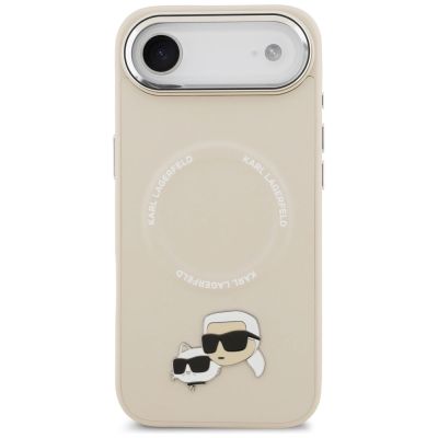 3. Etui Karl Lagerfeld Karl & Choupette Pins MagSafe do iPhone Air - beżowe