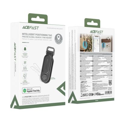8. Lokalizator Bluetooth Acefast S4 w formie breloka na klucze kompatybilny z Apple Find My - czarny