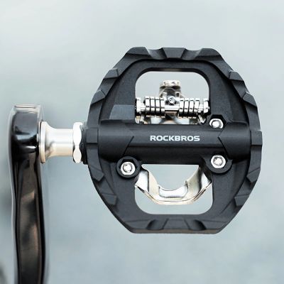 2. Pedały rowerowe Rockbros M108 nylonowe half-lock dwustronne - czarne