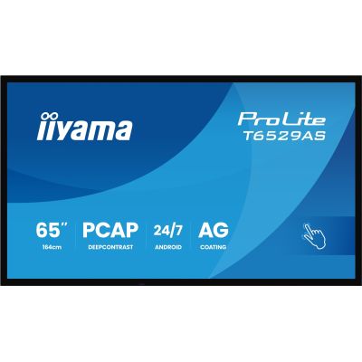 2. Interaktywny Wyświetlacz iiyama T6529AS-B1AG 65" All-In-One 3840x2160 4K UHD 4GB RAM 32GB Pamięci Android 14 2xHDMI+USB-C VESA 400x400