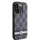 4. Etui DKNY Leather Checkered Mono Pattern & Printed Stripes na iPhone 14 Pro - czarne