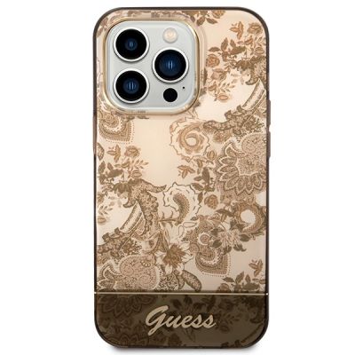 3. Etui Guess Porcelain Collection na iPhone 14 Pro - beżowe