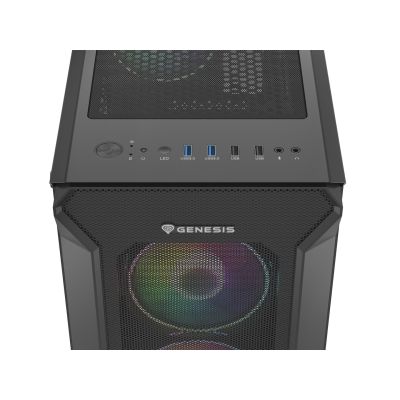 7. Obudowa NATEC Genesis Irid 505 ARGB NPC-1518 (ATX. Micro ATX. Mini ITX; kolor czarny)
