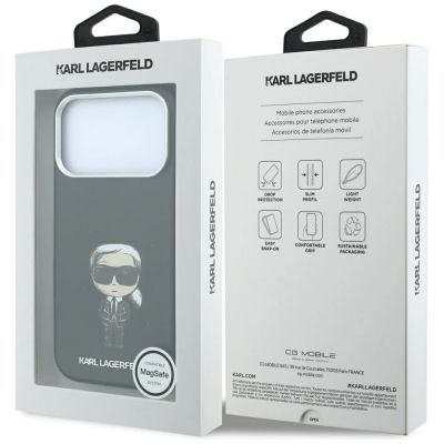 9. Etui Karl Lagerfeld Smooth Ikonik Sketch MagSafe do iPhone 18 Pro / 17 Pro - czarne