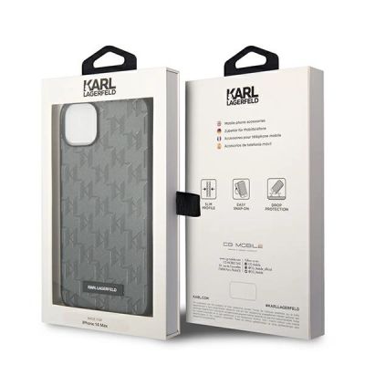 8. Etui Karl Lagerfeld Saffiano Mono Metal Logo na iPhone 14 - szare