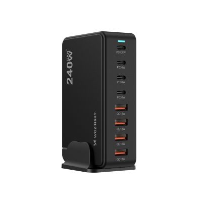 2. Stacja ładująca Wozinsky 240W GaN QC3 - czarna