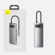24. HUB Baseus Metal Gleam 6w1 USB-C - USB-C PD 100W 1x HDMI 4K 30Hz 3x USB-A 3.2 1x RJ45 - szary