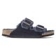 8. Klapki ocieplane Birkenstock Arizona VL Shearling Midnight skóra zamszowa szerokie regular (1020592)