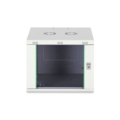 8. Szafa sieciowa wisząca DYNAmic 19" 9U rack 600x600, drzwi szyba, szary, niedzielona, złożona, 60kg