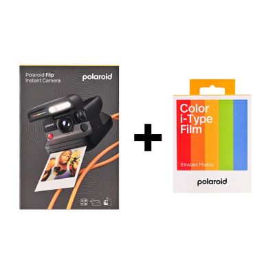 4. Aparat natychmiastowy z kolorowymi wkładami (8 zdjęć) Polaroid Flip, czarny
