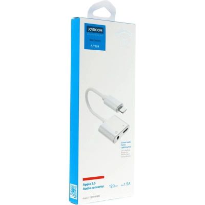 5. Adapter Joyroom S-Y104 słuchawkowy Lightning - Lightning / mini jack 3.5mm - biały