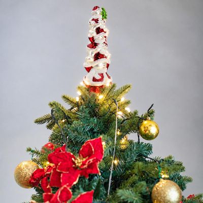 6. CZUBEK CHOINKOWY SZKLANY 3 BAŁWANKI 28CM