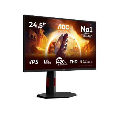 3. AOC G4 25G4KUR monitor komputerowy 62,2 cm (24.5") 1920 x 1080 px Full HD LED Czarny, Czerwony