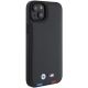 4. Etui BMW Leather Stamp Tricolor do iPhone 15 Plus - czarne