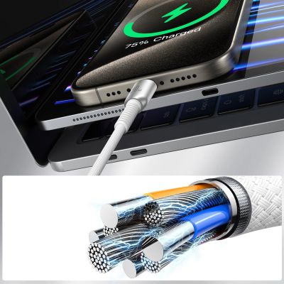 10. Kabel Joyroom S-A51 Cutting-Edge Series 30W USB-C - Lightning 1,2m - jasnoszary