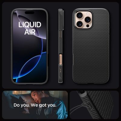 13. Etui Spigen Liquid Air na iPhone 16 Pro - czarne