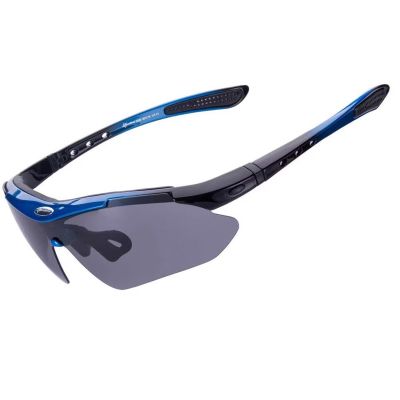 2. Okulary rowerowe Rockbros 10007 polaryzujące - czarno-niebieskie