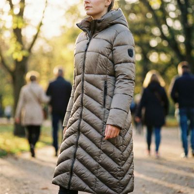 6. Kurtka damska Geographical Norway BLANCHE LONG TAUPE DB LADY 0116 TAUPE (WZ5490F/GN-TAUPE)