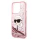 6. Etui Karl Lagerfeld Glitter Karl's Head na iPhone 14 Pro Max - różowe
