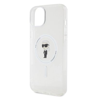 6. Etui Karl Lagerfeld IML Ikonik MagSafe na iPhone 15 Plus - przezroczyste