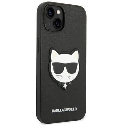 4. Etui Karl Lagerfeld Saffiano Choupette Head Patch na iPhone 14 Plus - czarne
