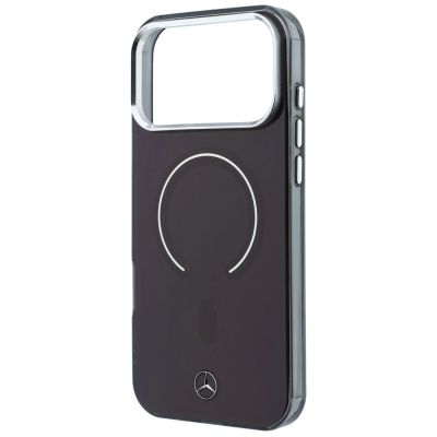 6. Etui Mercedes Double Layer Iconic Logo MagSafe na iPhone 18 Pro Max / 17 Pro Max - burgundowe
