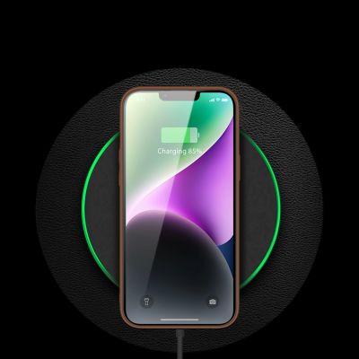 12. Dux Ducis Yolo etui iPhone 14 elegancki pokrowiec ze skóry ekologicznej brązowy
