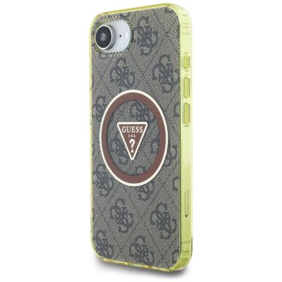 2. Etui Guess IML Metal Glitter 4G Circle Triangle MagSafe na iPhone 16e - brązowe