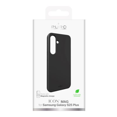 4. Etui silikonowe Puro Icon Mag z MagSafe do Samsung Galaxy S25+ - czarne