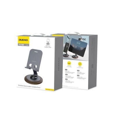 2. Podstawka do telefonu Dudao F17M 360° metalowa - szara