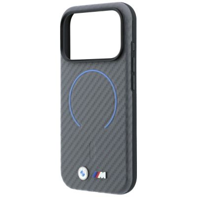 6. Etui BMW M Carbon Printed Ringl MagSafe na iPhone 18 Pro / 17 Pro - szare
