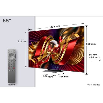 5. TCL C8L 65C8L Telewizor 165,1 cm (65") 4K Ultra HD Smart TV Wi-Fi Czarny 6000 cd/m2