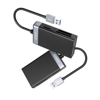 3. Czytnik kart pamięci Orico CL4D-A3 USB-A 3.0 SD microSD CF MS 5 Gb/s - czarno-srebrny