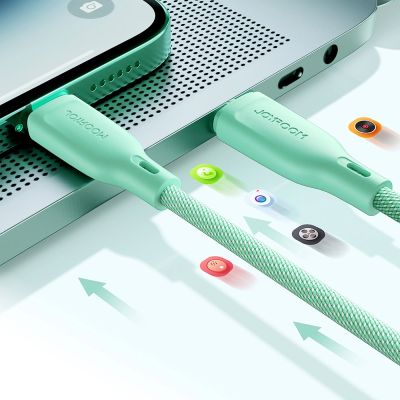 10. Kabel Joyroom Multi-Color Series S-A34 USB-A / Lightning 3A 1m - zielony