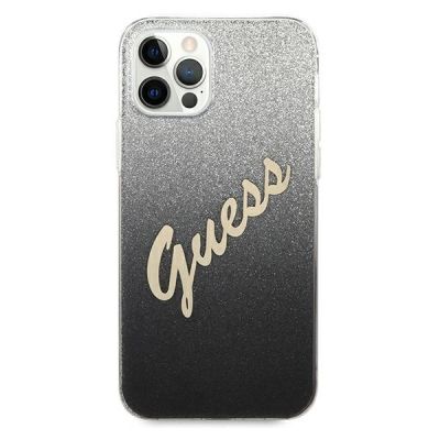 3. Etui Guess Glitter Gradient Script na iPhone 12 / iPhone 12 Pro - czarne