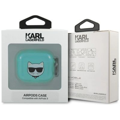 3. Etui Karl Lagerfeld Choupette na AirPods 3 - niebieskie