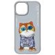 4. Etui Nimmy Glasses Cool Cat na iPhone 15 - szare
