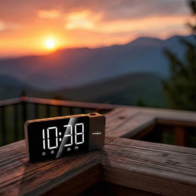 3. GREENBLUE RADIOBUDZIK CYFROWY LED Z PROJEKTOREM GREENBLUE,RADIO FM, ALARM, ZEGAR 12/24, ZASILANIE USB 5V DC + CR2032 GB172