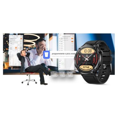 19. Smartwatch Gravity GT21-6 + Czerwony Pasek Silikonowy