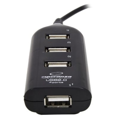 5. Hub Esperanza EA116 (4x USB 2.0; kolor czarny)