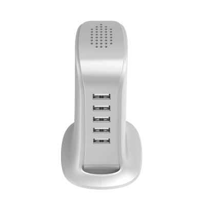 7. Dudao ładowarka sieciowa 5x USB z wbudowanym kablem sieciowym EU biały (A5EU)