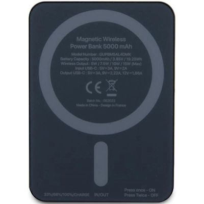 3. Powerbank indukcyjny Guess MagSafe 4G Strassed Metal Logo 15W 5000mAh - czarny