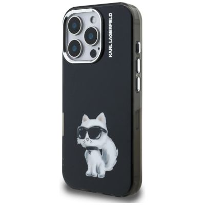 2. Etui Karl Lagerfeld IML Aquarelle Choupette & Logo na iPhone 16 Pro - czarne