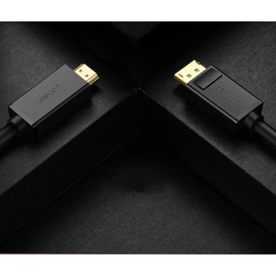 23. Ugreen jednokierunkowy kabel z DisplayPort na HDMI 4K 30 Hz 32 AWG 2 m czarny (DP101 10202)