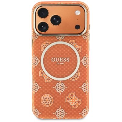 3. Etui Guess IML Peony Dot MagSafe na iPhone 17 Pro Max - pomarańczowe