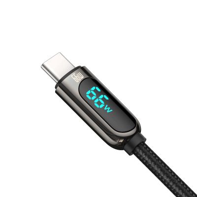 2. Kabel Baseus Display Fast Charging Data USB-A / USB-C 66W 1 m - czarny