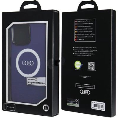 7. Etui Audi IML Big Logo MagSafe na iPhone 15 Pro Max - niebieskie